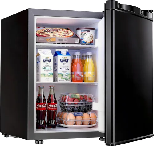 Feelfunn Mini refrigerador con congelador, mini refrigerador de 1.7 pies cúbicos de una sola puerta con termostato ajustable, ahorro de energía,