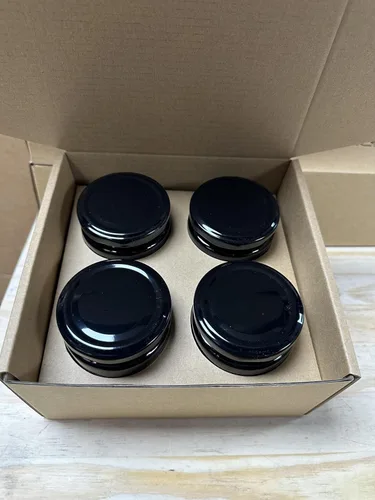 Miniatura 2 de Paquete de 4 pequeños tarros de vidrio negros de 6.5 onzas con tapas herméticas – Mini tarros Mason para almacenamiento de hierbas, mermelada