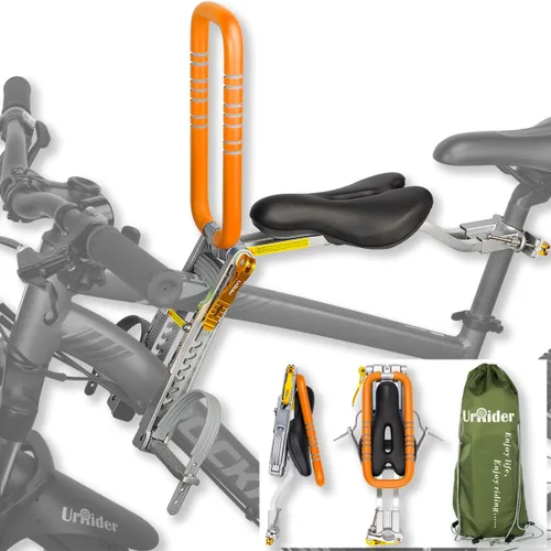 Miniatura 12 de UrRider Asiento de bicicleta para niños, asiento de bicicleta para niños de montaje frontal, apto para bicicletas de montaña, bicicletas de crucero