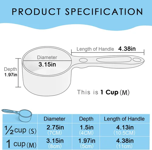 Miniatura 6 de Super Design Cuchara medidora de melamina para perros, 1 taza, para perros, gatos, pájaros y conejos, cuchara de alimentación para mascotas, apta