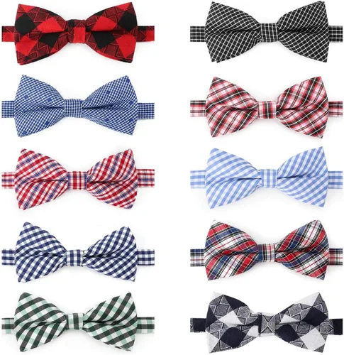 Segarty Pajaritas para cachorros, 10 unidades de collar de moño para perro, collar de gato para vacaciones, lazos de aseo para fotografía de