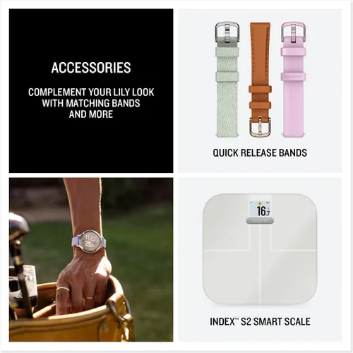 Miniatura 6 de Garmin Lily® 2 Active, Reloj inteligente pequeño y elegante, GPS integrado, pantalla oculta, lente con patrón, hasta 9 días de duración