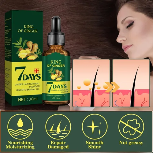 Miniatura 4 de Biotin - Suero para el crecimiento del cabello para el tratamiento de la pérdida y el crecimiento del cabello, aceite esencial de jengibre natural