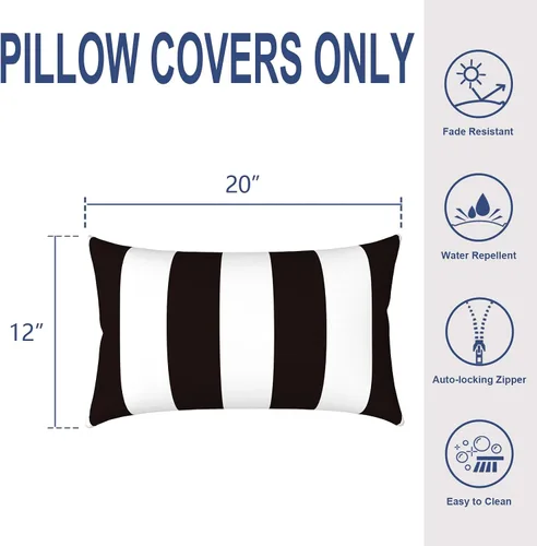 Miniatura 929 de Juego de 2 almohadas para exteriores de 16 x 16 pulgadas, repelentes al agua con interiores, para muebles de patio, hogar, jardín, geometría bohemia