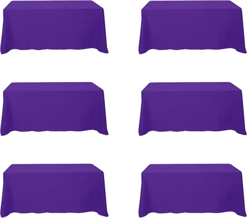 Miniatura 54 de BRILLMAX 6 Pack de Manteles Azul Marino para Mesas Rectangulares de 8 Pies 90 x 156 Pulgadas - 8 pies Mantel Rectangular a Granel de Lino