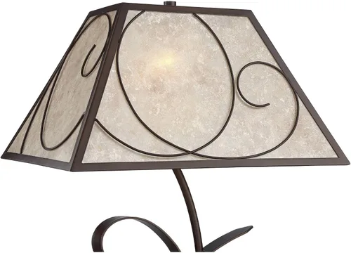 Miniatura 3 de Franklin Iron Works Teri - Lámpara de mesa rústica de 3 vías con núcleo de casa de campo de 27 pulgadas de alto con atenuador y puerto de carga USB