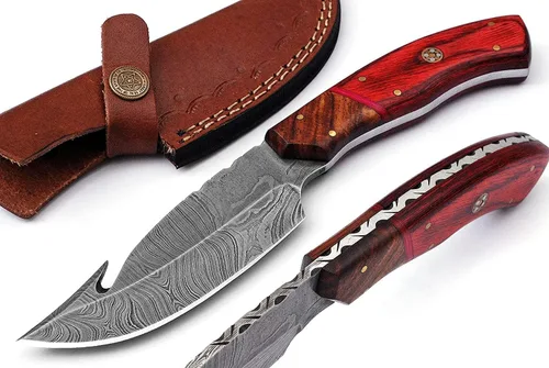 Miniatura 31 de Cuchillos de Damasco Hechos a Mano Personalizados de Acero de Damasco Cuchillo de Caza para Desollar, Camping, Exterior - Cuchillos de Caza de Hoja