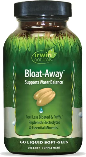 Irwin Naturals Bloat-Away - Apoyo para el equilibrio hídrico - Reponer electrolitos y minerales esenciales - 60 geles blandos líquidos