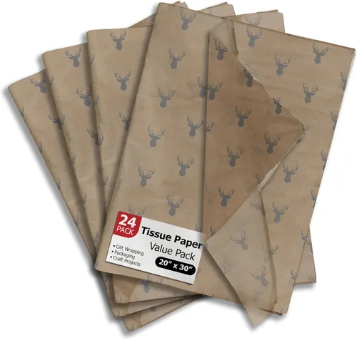 Miniatura 22 de Pro Supply Global Papel de seda impreso con hojas de otoño para bolsas de regalo o cajas y envoltura, papel de seda decorativo de otoño a granel