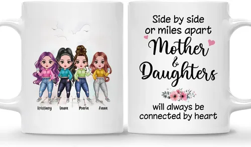 Miniatura 13 de Gossby Taza personalizada para madre y 1 hija, como madre como hija, regalos para madre, mejores tazas de café para madre, taza personalizada