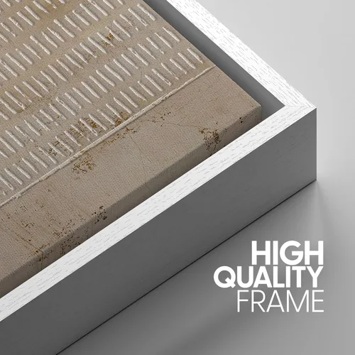 Miniatura 214 de SIGNWIN Lienzo enmarcado para pared, arte con pinceladas de flujo neutro en tonos beige abstractos, ilustraciones, arte moderno, decorativo