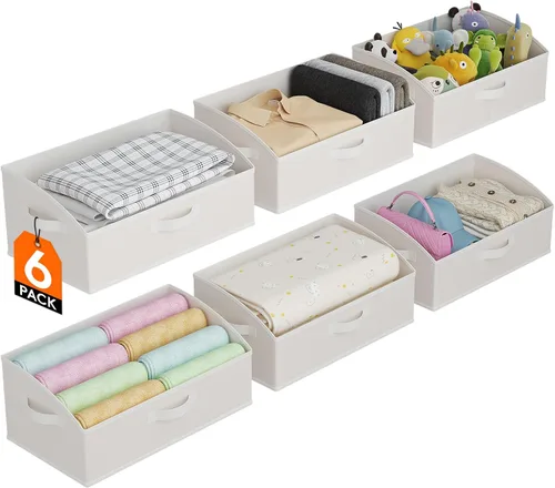 Miniatura 11 de Lifewit - Cestas organizadoras para armario, cestas trapezoidales medianas de almacenamiento para estante, paquete de 6 unidades, cestas
