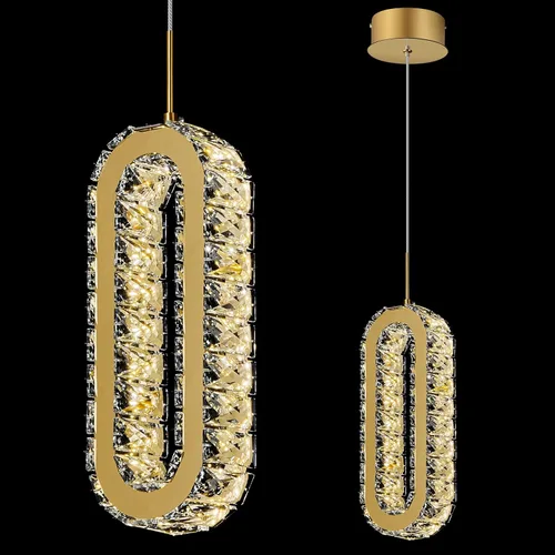 Miniatura 7 de Iluminación colgante para isla de cocina LED moderna cromada, mini candelabros ovalados de cristal para dormitorio, sala de estar, baño, comedor