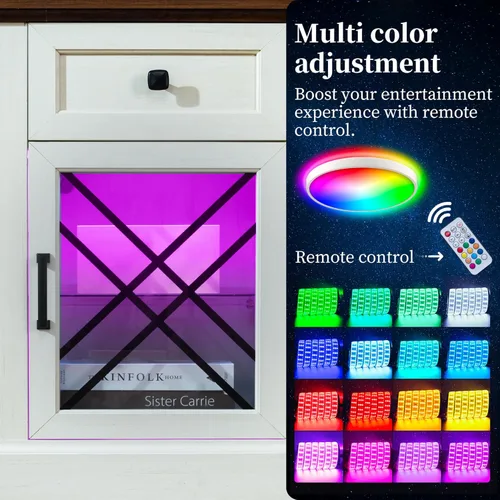 Miniatura 6 de Mesa de soporte de TV de 70 pulgadas para TV de 75/80 pulgadas, moderno centro de entretenimiento con luces LED y 2 cajones, soportes de TV
