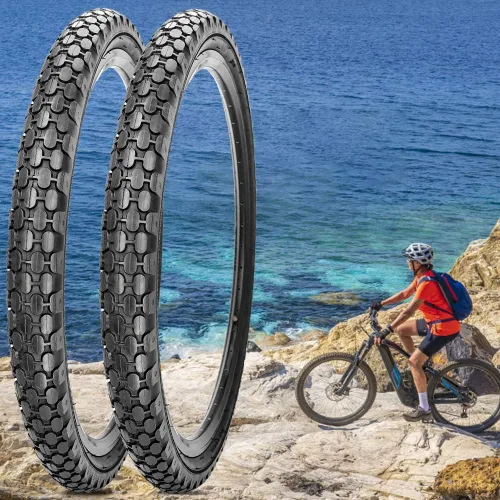 Miniatura 6 de Paquete de 2 neumáticos de bicicleta Cruiser de 24 x 2.125 pulgadas, neumáticos de pared negra con 2 tubos interiores, 2 palancas, 2 tiras