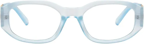 Miniatura 7 de FEISEDY Retro Moda Azul Gafas De Luz Mujer Hombres Vintage 90s Pequeño Angosto Angostos Cuadrados B0316 Azul hielo mate.
