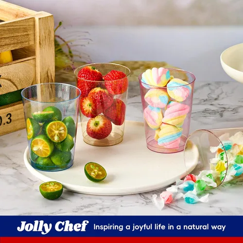 Miniatura 5 de JOLLY CHEF Paquete de 100 vasos de plástico de 10 onzas, vasos desechables para fiesta en varios colores, vasos de plástico con 4 colores adecuados