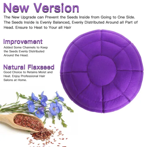 Miniatura 6 de Beautybaby - Gorro térmico inalámbrico de acondicionamiento profundo, tratamiento para microondas, para cabello rizado de spa, 100% algodón natural