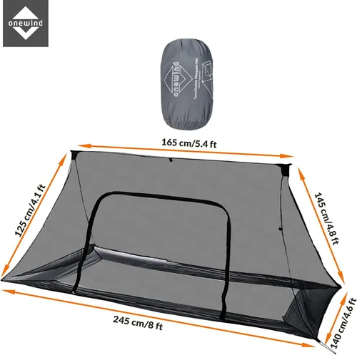 Miniatura 6 de onewind Refugio, juego de lona de campamento incluye refugio de emergencia, BugNet y huella de tienda, nailon Ripstop con revestimiento de Juego