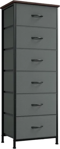 Miniatura 12 de Somdot - Cómoda estrecha con 4 cajones, cómoda delgada con cajones de tela extraíbles para armario, espacios pequeños, baño, dormitorio, lavandería