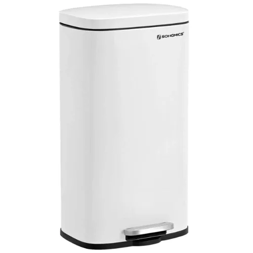 Miniatura 12 de SONGMICS Bote de basura de 13 galones (50 litros), cubo de basura de cocina de acero inoxidable, cubo de basura para reciclaje o basura, cierre Azul