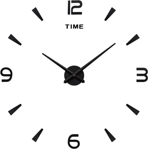 Miniatura 10 de AILILIFE Reloj de pared 3D DIY con adhesivo para decoración de espejo, sin marco, kit de reloj de pared grande para el hogar, sala de estar, Dorado