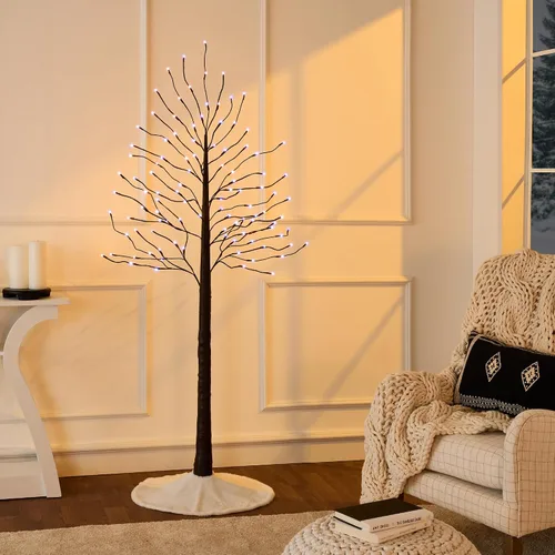 Miniatura 6 de Best Choice Products Árbol de abedul iluminado de 4 pies, 6 pies y 8 pies, paquete de 3 con luces LED, 12 opciones de color con blanco cálido