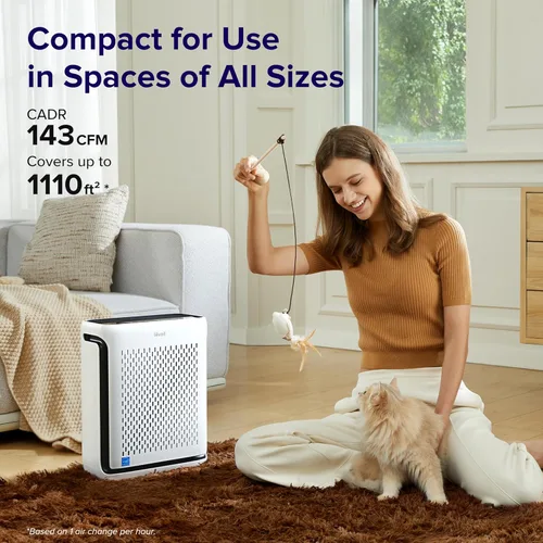 Miniatura 3 de LEVOIT Purificadores de aire con monitor de calidad de aire para habitaciones grandes del hogar, Vital 100S cubre hasta 1110 pies cuadrados y cubre