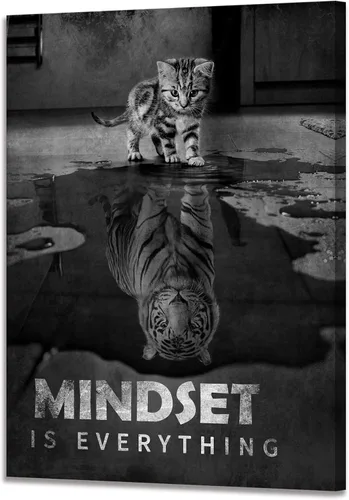 Miniatura 8 de Lienzo impreso de cabeza de león, arte de pared inspirador, póster de animales en blanco y negro, imagen motivacional con cita motivacional