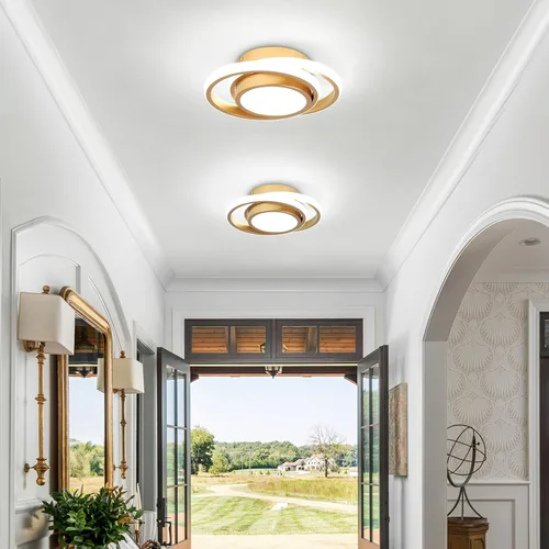 Miniatura 2 de CANEOE Lámpara de Techo LED Pequeña y Moderna, Dorada Redonda, Accesorios de Luz de Pasillo para Techos, Lámparas de Techo Interiores para Pasillo