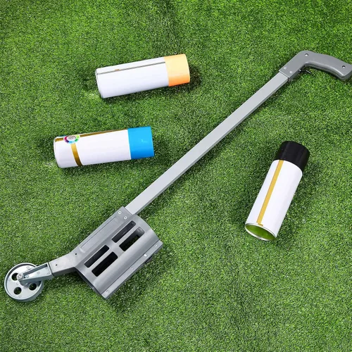Miniatura 7 de Zonon 1 Pieza Varita de Marcado Industrial con Ruedas para Pintura de Líneas Rayas Marcado de Suelo Vara de Pintura en Aerosol para Topografía Gris