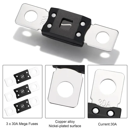 Miniatura 3 de Fusible MEGA/AMG de 32 V 30 A, montaje de perno de alta corriente automotriz de 30 amperios para automóviles, camiones, vehículos de construcción