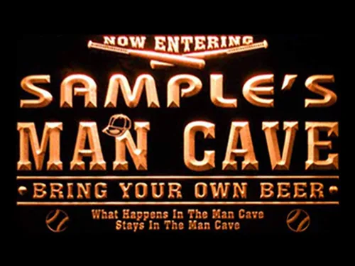 Miniatura 10 de qb-tm nombre personalizado béisbol de Man Cave bar cerveza señal de neón