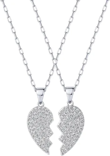 Miniatura 43 de PAVOI Collar de corazón chapado en oro de 14 quilates con circonita cúbica Bonitos collares con colgante de amor delicado para mujer