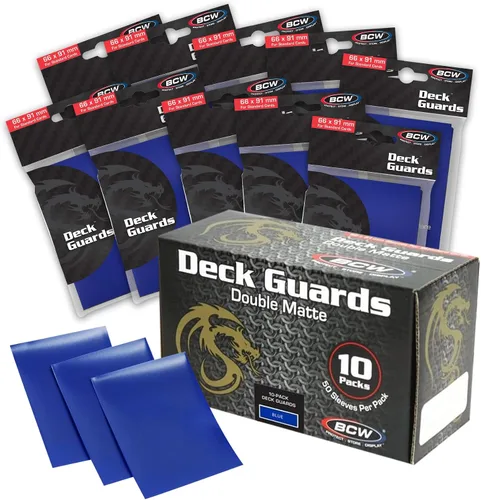 Miniatura 15 de BCW Deck Guard - Fundas dobles mate para tarjetas, caja de 500 unidades (10 paquetes de 50 fundas), sin ácidos, sin PVC, se adapta a tarjetas