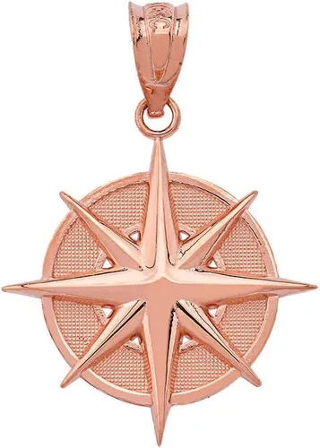 Miniatura 4 de Collar con dije de símbolo de estrella celestial de estrella del norte de oro de 10 quilates certificado
