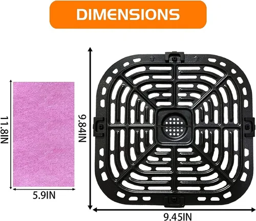 Miniatura 7 de Bandeja de platos para freidora de aire Instant Vortex Plus de 6 cuartos de galón, 5.7 cuartos de galón, rejilla de inserción de parrilla premium