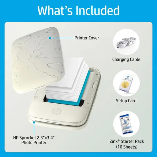 Miniatura 5 de HP Sprocket Select - Impresora fotográfica instantánea portátil para dispositivos Android e iOS (Eclipse) Paquete de papel Zink
