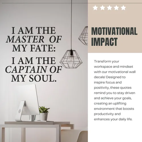 Miniatura 2 de My Vinyl Story - I Am The Master of My Fate - Inspirational Motivational Wall Decal Sticker Quote Vinyl Art Decor for Home Office Classroom Positive