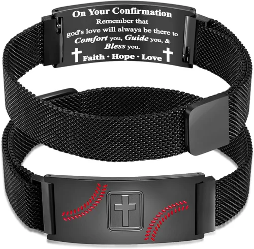 Miniatura 116 de Regalos de graduación, pulsera de fútbol, fútbol, baloncesto, béisbol, regalos de pulsera, pulseras de cruz de fe para hombres, bautismo, primera