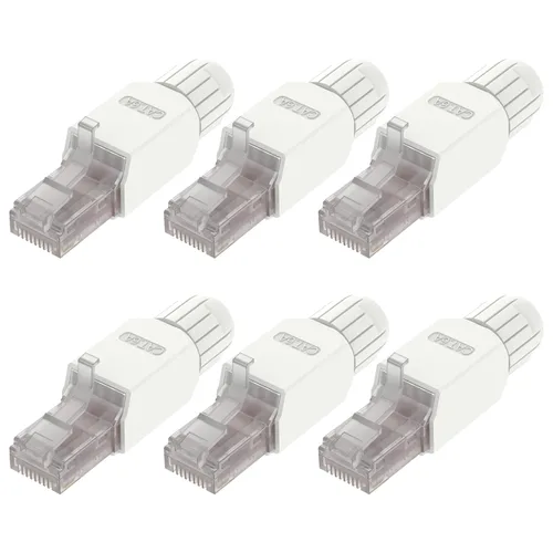 Miniatura 11 de VCELINK Conector RJ45 sin herramientas, enchufe de terminación de campo CAT6, enchufe modular chapado en oro, conector UTP CAT6 sin herramientas