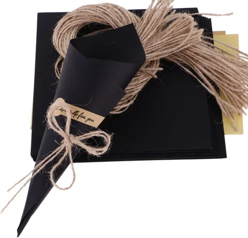 Miniatura 7 de Yalulu 50 unidades marrón/negro para recuerdos de boda, conos de papel kraft, cajas de dulces, soporte de flores de helado, decoración de mesa