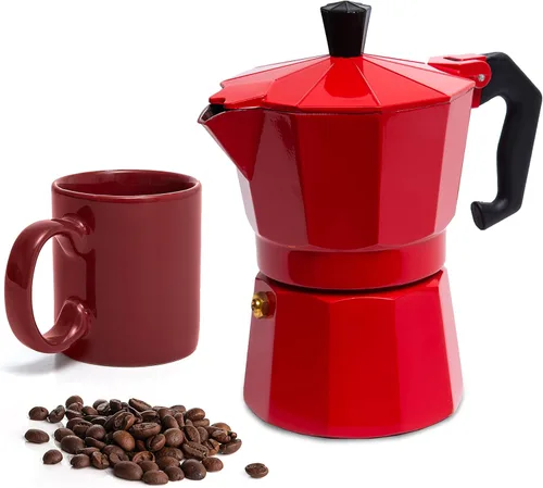 Miniatura 17 de Mixpresso Cafetera Moka Cubana Negra de 3 Tazas, Cafetera Moka para Gas, Estufa Eléctrica, Cafetera Italiana Clásica, Cafetera Espresso para Estufa