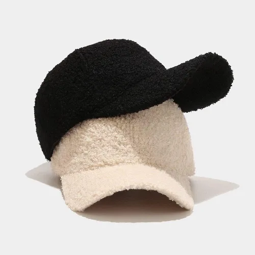 Miniatura 2 de Gorra de béisbol de invierno para mujer, de lana de cordero sintética, cálida, para viajes al aire libre