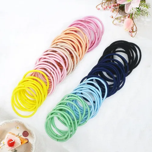 Miniatura 4 de Lazos para el pelo de bebé para niñas pequeñas, 200 unidades, bandas de pelo pequeñas, sin daños, bandas de goma de nailon multicolor para el 200