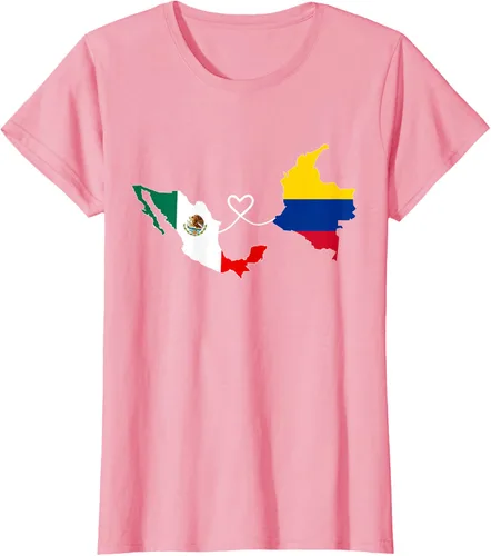 Miniatura 14 de Camiseta Half Colombian Half Mexican Flag Map DNA Mexico Colombia