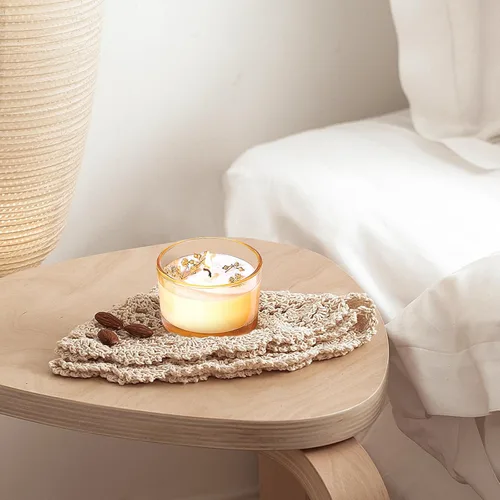 Miniatura 7 de CONNOO Paquete de 15 tarros de vela de vidrio ámbar dorado de 4 onzas con tapas herméticas de bambú para hacer velas, recipientes vacíos de boca Oro