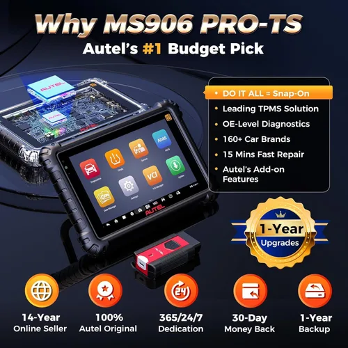 Miniatura 9 de Autel Escáner MaxiSYS MS906 PRO-TS: MS906Pro-TS 2026 Hasta MP900TS MS906 PRO MP900BT MS906MAX, codificación completa de TPMS y OE, herramienta