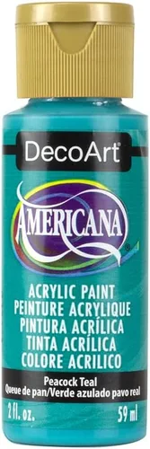 DecoArt Americana - Pintura acrílica de 2 onzas, color verde azulado pavo real Pavo real verde azulado
