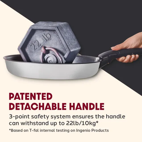 Miniatura 8 de T-fal Ingenio Expertise - Juego de utensilios de cocina de acero inoxidable de 13 piezas, inducción, apilables, juego de ollas y sartenes, RV